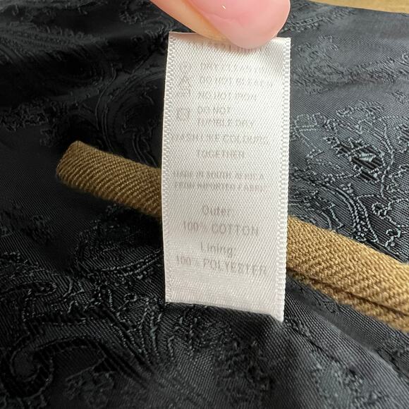 THEBE MAGUGU Green Brown Cotton Notched Lapel Side Tie Career Blazer Jacket XS - Picture 10 of 10